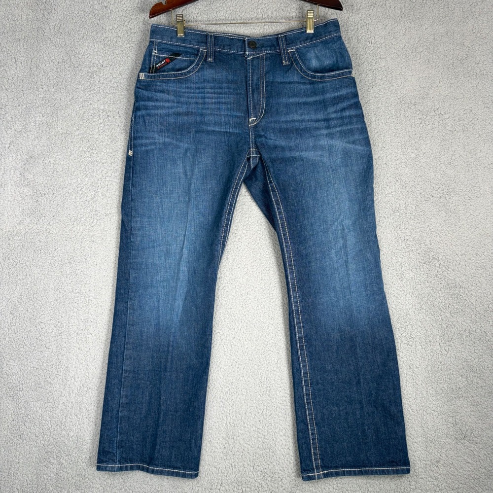 Ariat Work Pants Mens 34x30 Blue M5 Slim Straight FR Flame Resistant